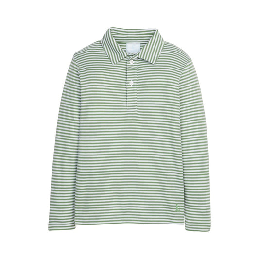 Long Sleeve Polo - Watercress Stripe