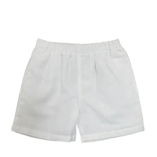 Elastic Shorts with Pockets - White